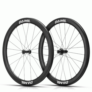 pair of speed50 carbon wheels with 50 mm profile and cx-ray spokes